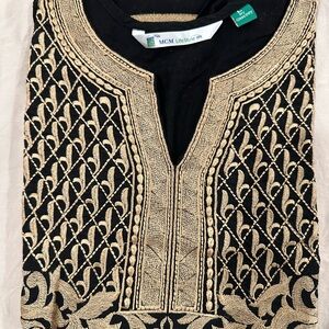 [NEW] Black and Gold Embroidered Kurta